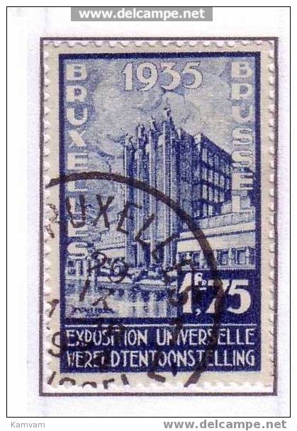 Belgie Belgique 389-V 1.75 Tache Dans 2e O De Tentoonstelling Vlek Cote 27.50 Euro Ad 30% - Usati