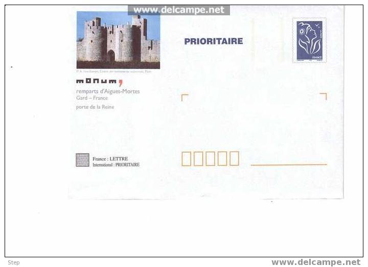 PAP PRIORITAIRE TSC REMPARTS D'AIGUES-MORTES (GARD) Timbre LAMOUCHE BLEU Format CARRE - Prêts-à-poster:Stamped On Demand & Semi-official Overprinting (1995-...)