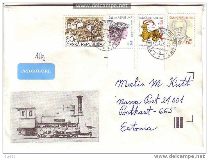 GOOD POSTAL COVER : CZECH - ESTONIA 2006 - Locomotive - Briefe U. Dokumente