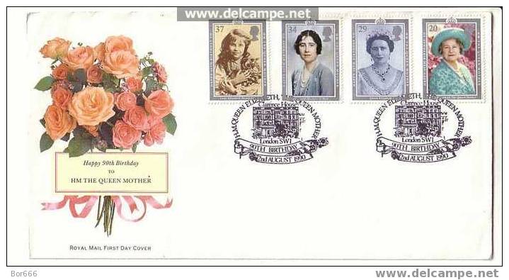 GOOD GREAT BRITAIN FDC 1990 - Queen Mother 90th Birthday - 1981-90 Ediciones Decimales