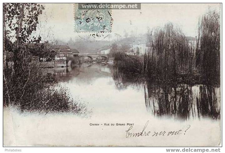 Civray  Vue Du Grand Pont 1905 - Civray