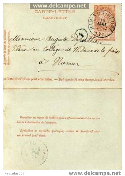 A0013 - Entier Postal - Carte Lettre N° 9  - Bandelette Dominicale - Fine Barbe - 10 C Brun Or Sur Gris - Carte-Lettere