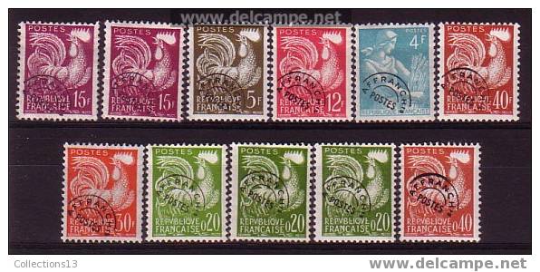 FRANCE - Preo - 11 Timbres* - 1953-1960