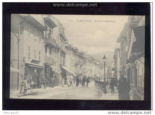 002226 Albertville Rue De La République édit.reynaud N°2617 Animée Magasin Tabac Belle Carte - Albertville