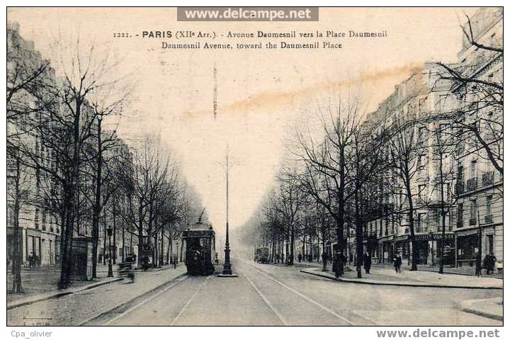 75 PARIS XII Avenue Daumesnil Vers Palce Daumesnil, Tramway, Ed FF 1221, 1924 - Arrondissement: 12