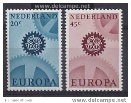 Netherlands Europe CEPT 1967 NVPH Nr 884/885 Postfris/MNH (fosfor) - 1967