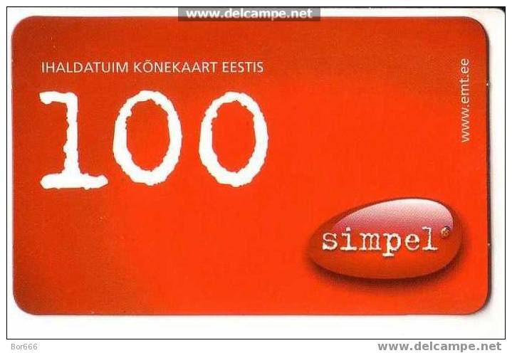 ESTONIA " EMT - Simpel 100 " Mobile Call Card (board) #2 - Estonia