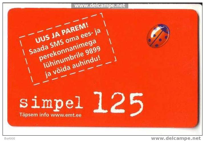 ESTONIA " EMT - Simpel 125 " Mobile Call Card (board) #3 - Estonia