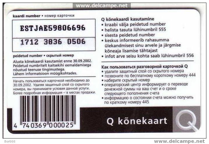 ESTONIA " Q " Mobile Call Card (plastic) #1 - Estonia