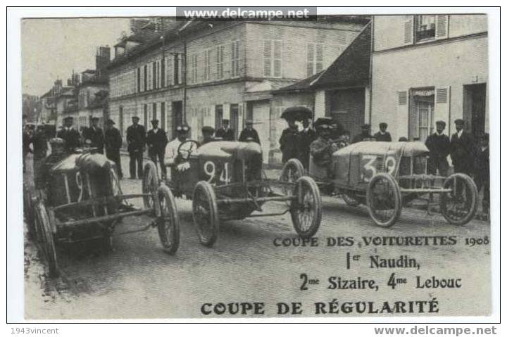 003 - COUPE DES VOITURETTES - 1908 - Animée, Trés Belle Reproduction - Andere & Zonder Classificatie