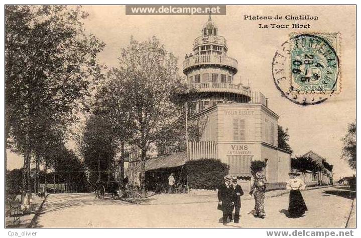 92 CHATILLON Plateau De Chatillon, Tour Biret, Animée, Ed ?, 1906 - Châtillon