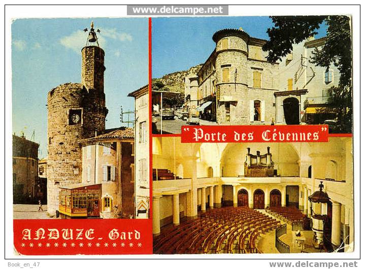 {25355} 30 Gard Anduze , Multivues . Porte Des Cévennes Tour De L' Horloge Château Intérieur Temple - Anduze