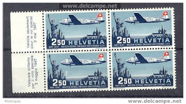 SWITZERLAND FLUG 1947 PRO AERO NEVER HINGED BLo4 **! - Used Stamps