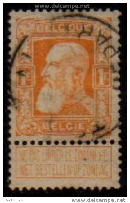 BELGIUM   Scott #  90  VF USED - 1905 Thick Beard