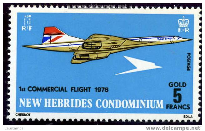 New Hebrides, British 1976 Concorde MNH** - Otros & Sin Clasificación