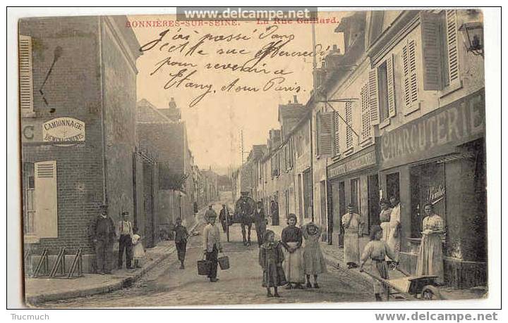 F1795 - BONIERES-SUR-SEINE - La Rue Gaillard - Très Belle Animation - Bonnieres Sur Seine