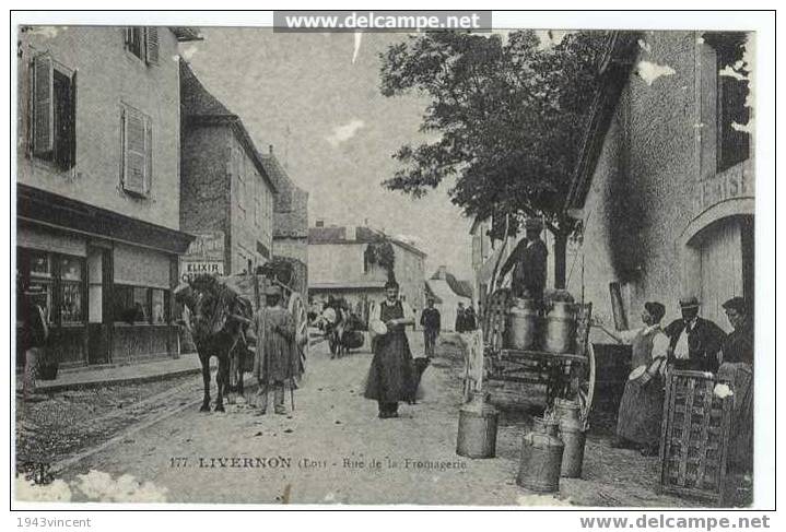 033 - LIVERNON - La Rue De La Fromagerie - Belle  Reproduction Cp Anmée - - Livernon