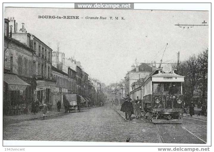 069 - BOURG LA REINE - Grande Rue -Belle Reproduction De CP Ancienne  Animée - - Bourg La Reine