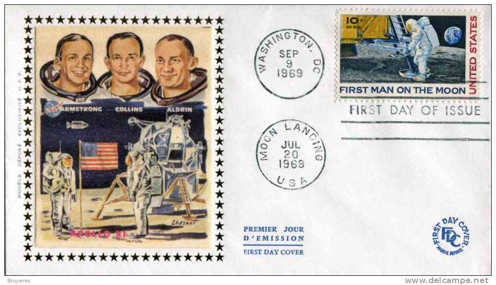 Enveloppe PJ De 1969 Des USA Avec Timbre "Premier Homme Sur La Lune" Et Oblit. PJ Washington 9 Sept 1969 - Lettres & Documents