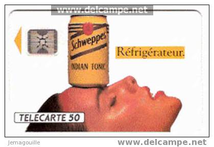 TELECARTE F287 SC4  08/1992 SCHWEPPES REFRIGERATEUR 50U -*- - Lots - Collections