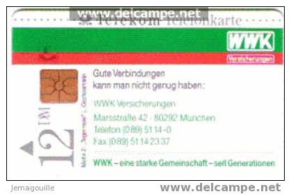TELECARTE ALLEMANDE S21 04/1994 - WWK 12DM - Lots - Collections