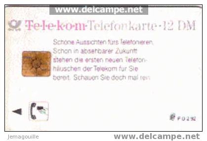 TELECARTE ALLEMANDE - TELEKOM PD2 1992 12DM - DAS AUGE TELEFONIERT MIT - Verzamelingen