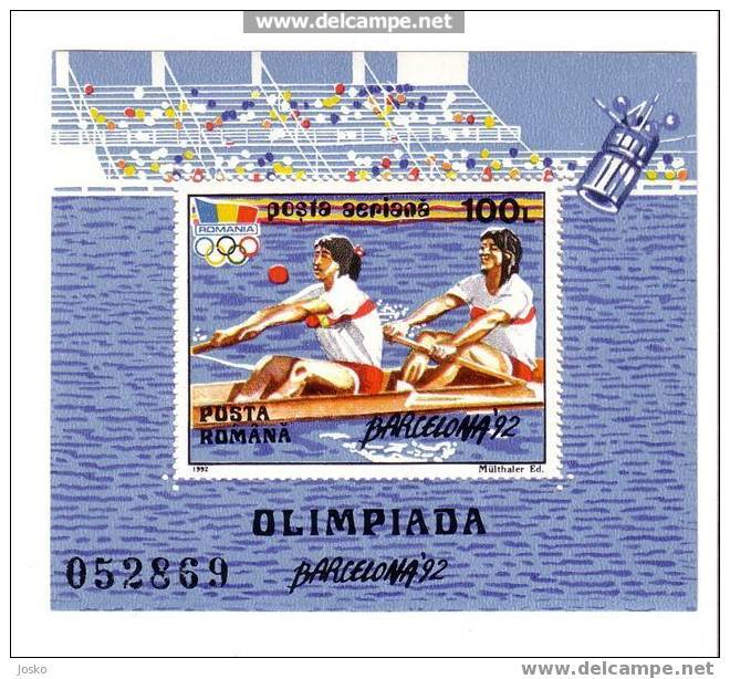 Olympic Games Barcelona 1992. Spain - Olimpique - Olympiques - Rowing - Aviron - Rudern - Romania MINT Stamp - Zomer 1992: Barcelona