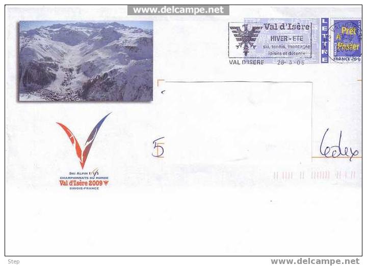 PAP VAL D´ISERE (SAVOIE) : Championnats Du Monde 2009 De SKI ALPIN - PAP : Bijwerking /Logo Bleu