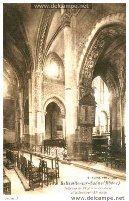 BELLEVILLE SUR SAONE INTERIEUR DE L'EGLISE LE CHOEUR ET LE TRANSEPT - Belleville Sur Saone