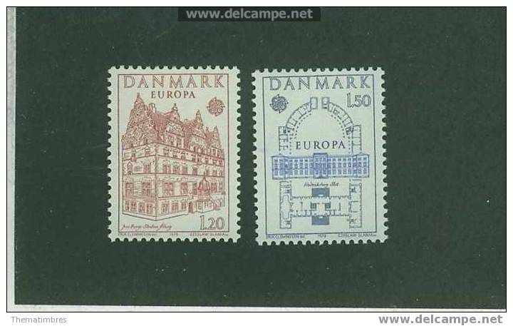 2S0080 Europa Maison De Jens Bang Chateau Plan Architecture 663 à 664 Danemark 1978 Neuf ** - 1978