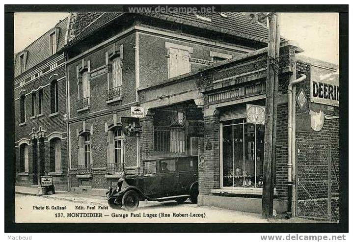 80 - MONTDIDIER - Garage Paul Lugez (Rue Robert Lecoq) - TRÈS BELLE CARTE ANIMÉE - Montdidier