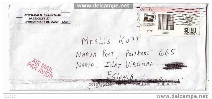 GOOD POSTAL COVER : USA ( Bellingham MA ) - ESTONIA 2005 - Postage Paid 0.80$ - Briefe U. Dokumente