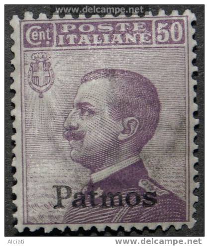 Egeo-Egee-Aegean Island 1912, Italian Emission Overprinted Patmos, Sassone 7, Mint Lightly Hinged - Aegean (Patmo)