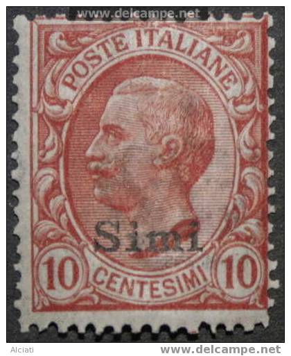 Egeo-Egee-Aegean Island 1912, Italian Emission Overprinted Simi, Sassone 3, Mint Lightly Hinged - Ägäis (Simi)