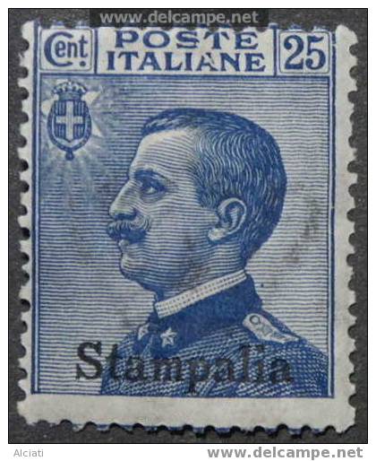 Egeo-Egee-Aegean Island 1912, Italian Emission Overprinted Stampalia, Sassone 5, Mint Lightly Hinged - Aegean (Stampalia)