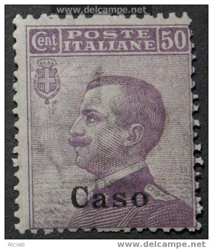 Egeo-Egee-Aegean Island 1912, Italian Emission Overprinted Caso, Sassone 7, Mint Lightly Hinged - Egeo (Caso)