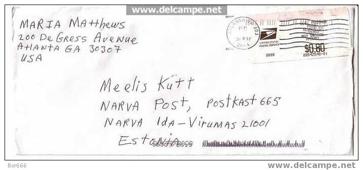 GOOD POSTAL COVER : USA ( Newnan CA ) - ESTONIA 2005 - Postage Paid 0,80$ - Briefe U. Dokumente