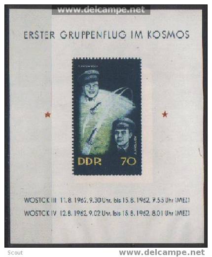 DDR - GERMANIA DEMOCRATICA - GERMAN DEMOCRATIC REPUBLIC - ALLEMAGNE - 1962 - VOSTOK 3/4  - YT BF 11 MI BL 17 SC 630 ** - Europe