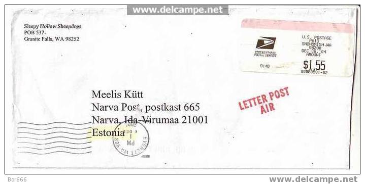 GOOD POSTAL COVER : USA ( Snohomish WA ) - ESTONIA 2004 - Postage Paid 1,55$ - Briefe U. Dokumente