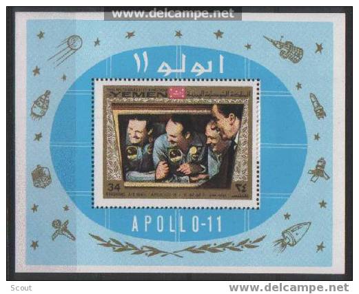 YEMEN - 1969 - APOLLO XI - YT BF --  MI BL 167A SC -- ** - Asia