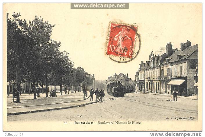 36 - INDRE - ISSOUDUN - TRAIN - TRAMWAY Boulevard Nicolas LEBLANC - BELLE CARTE - - Issoudun