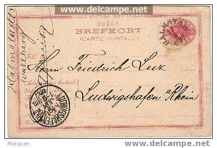 Entero Postal 1887  HALMSTADT A Alemania - Entiers Postaux