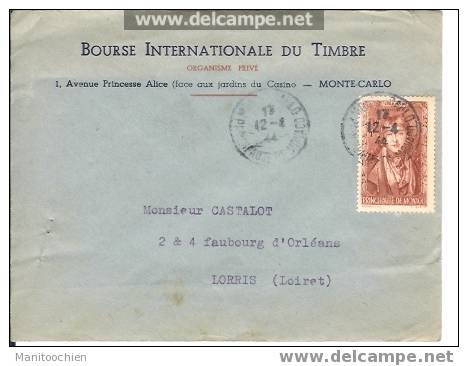 MONACO TIMBRE SUR ENVELOPPE DE LA BOURSE INTERNATIONNALE DU TIMBRE - Postmarks