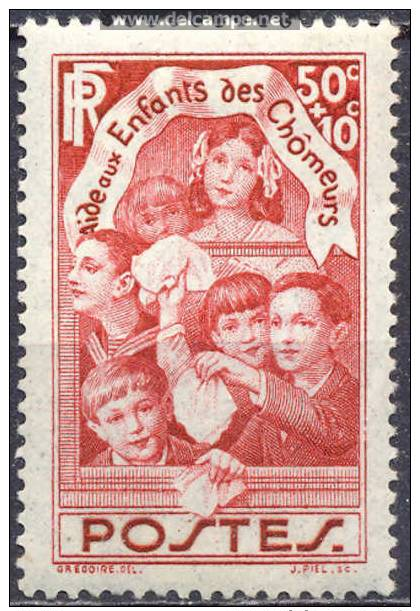 - France YT N° 312 Aide Aux Enfants De Chomeurs Neuf/charnière * - Unused Stamps