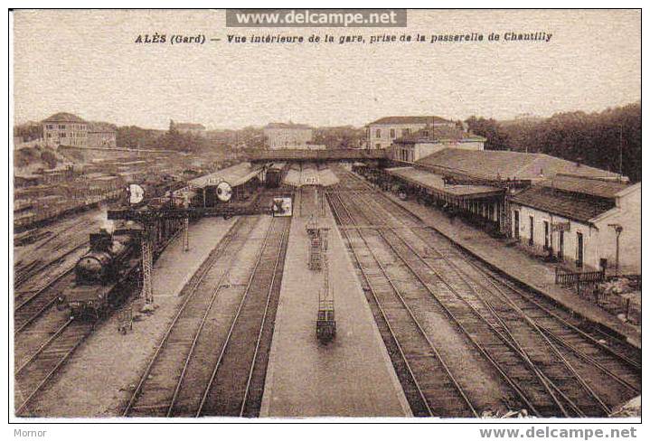ALES  GARD Vue Intérieure De La Gare ,prise De La Passerelle De Chantilly - Alès