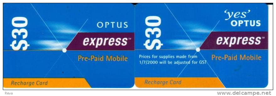 AUSTRALIA $30  GSM  MOBILE  TYPE  OPTUS  PRIVATE COMPANY  BLUE-ORANGE NO GST  MESSAGE TYPE 1 SPECIAL PRICE !! READ NOTES - Australia