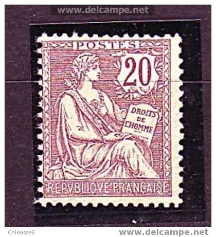 France  **  N°  126 - 20 C  Brun - Lilas Type Mouchon - 1900-02 Mouchon