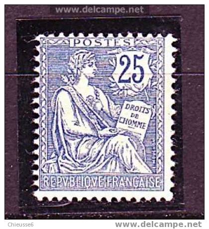 France  **  N°  127 - 25c -  Bleu  Type Mouchon - 1900-02 Mouchon