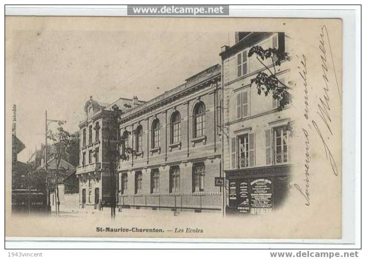 207 - SAINT MAURICE - CHARENTON - Les Ecoles - RARE CP. 1903 - - Saint Maurice