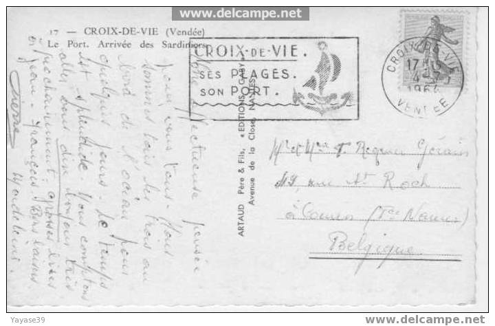 85 CROIX DE VIE Le Port Arrivée Des Sardiniers Année 1964 Dentelée - Saint Gilles Croix De Vie